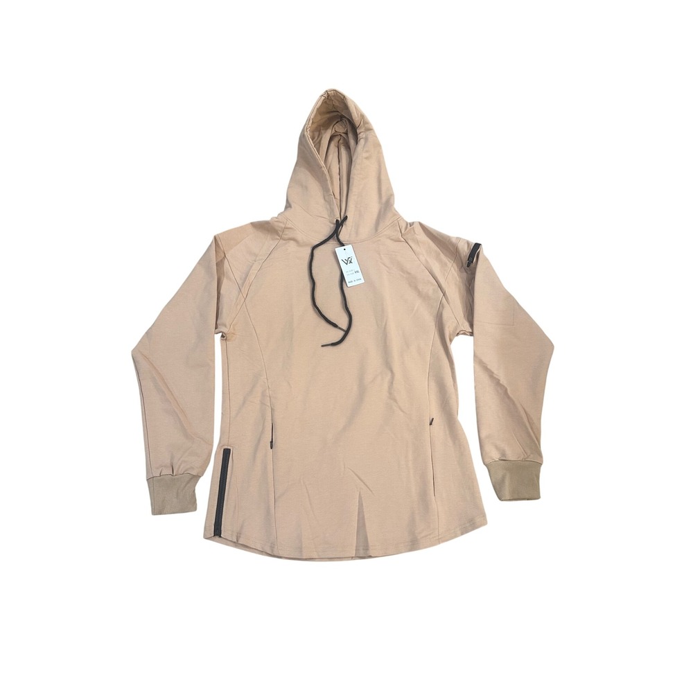 VZ Athleisure Hoodie Beige Casual‎ Zip Pockets Long Sleeve Size XXL
